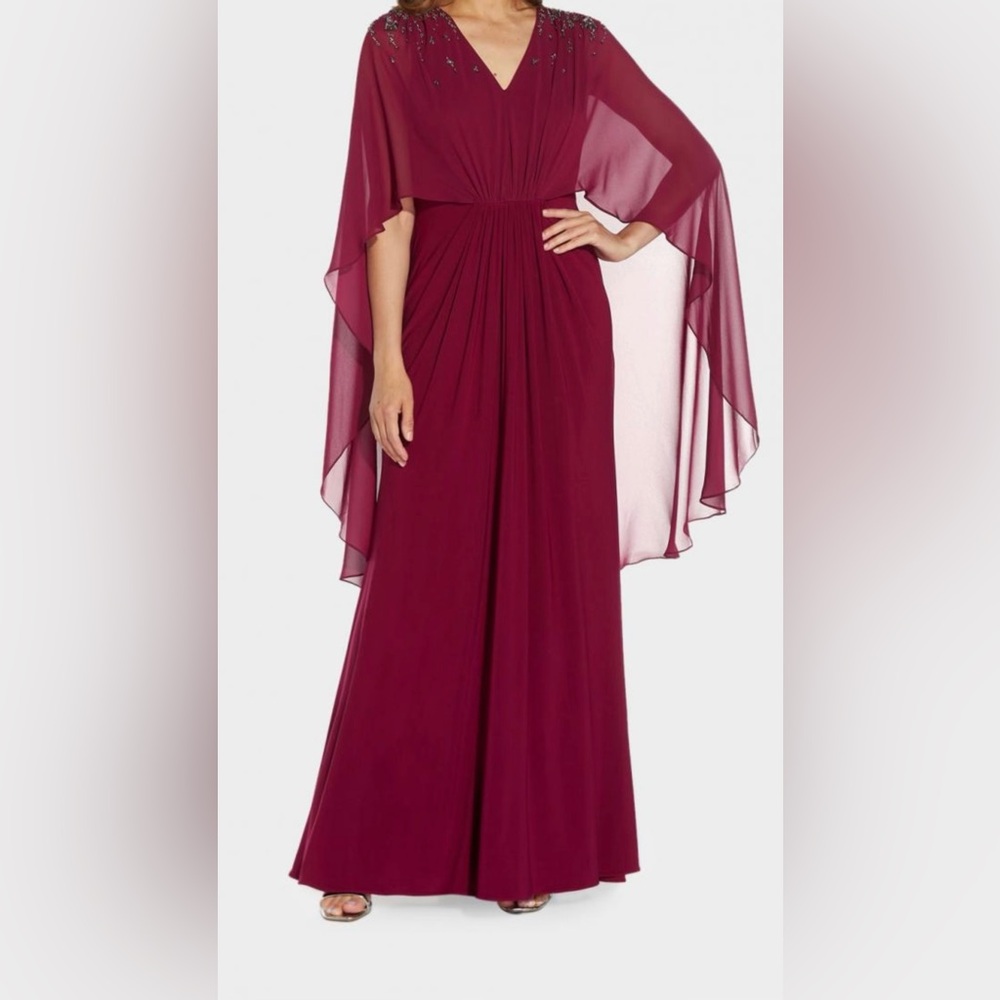 Beaded Jersey and Chiffon Dress
